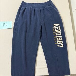Aeropostale Navy Joggers with Gold Logo
